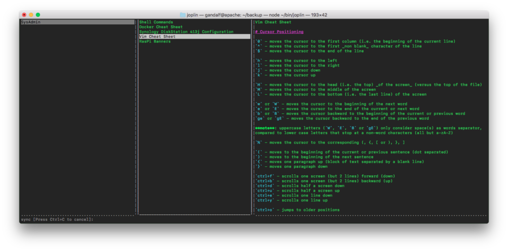 Joplin's command line interface