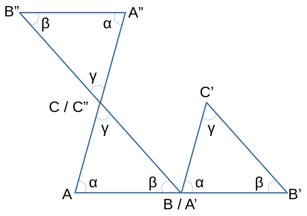 3 triangles identiques